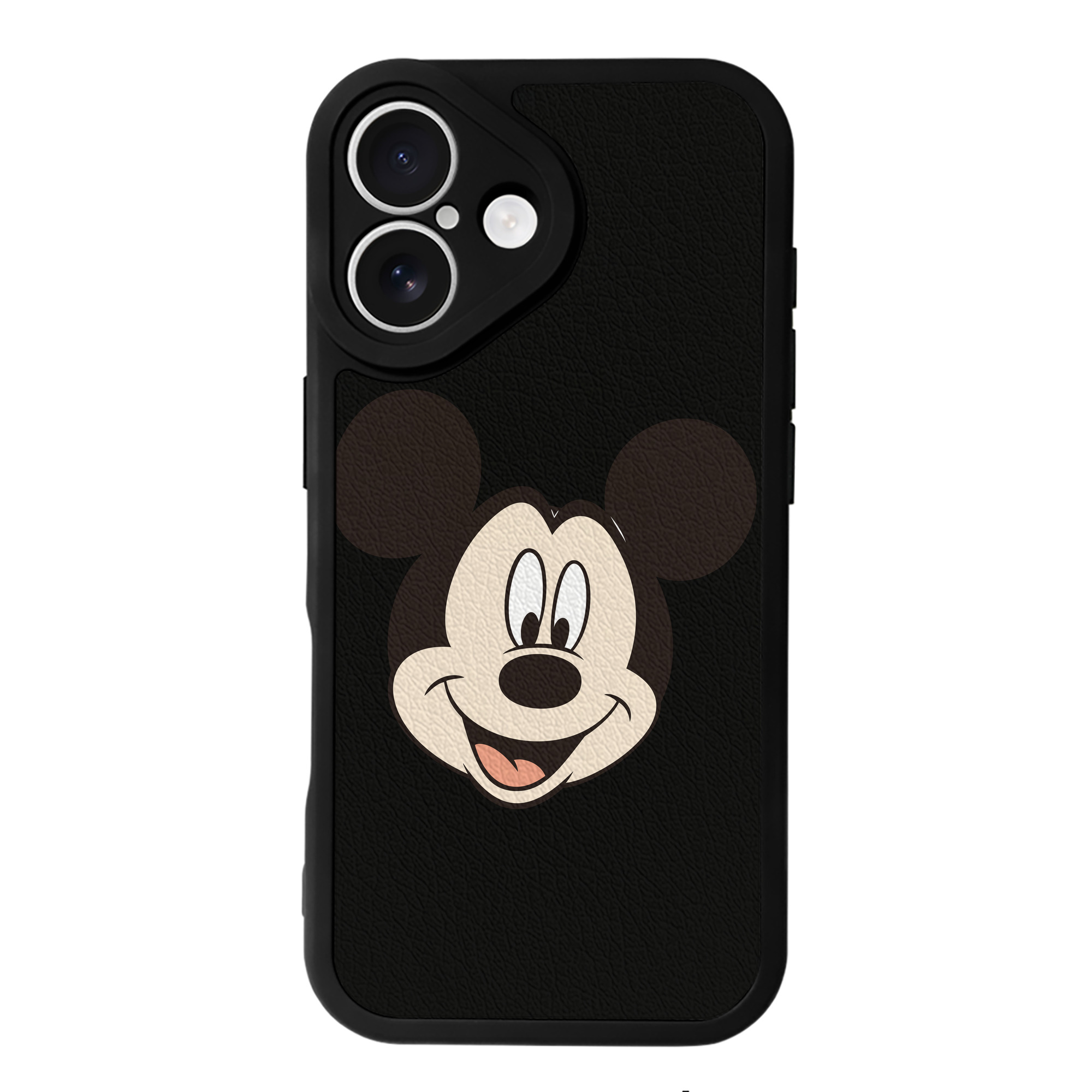 （画像用） ミッキーマウス Mickey Mouse 【iPhone 16シリーズ対応】シリコンスマホケース（レザー調） 材質：シリコン